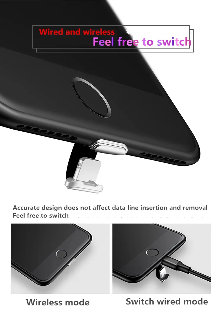 Qi Беспроводное зарядное устройство, чехол-приемник для iPhone 6, 7, 6s, 7 plus, чехол для телефона с адаптером, используемый на беспроводной зарядной подставке
