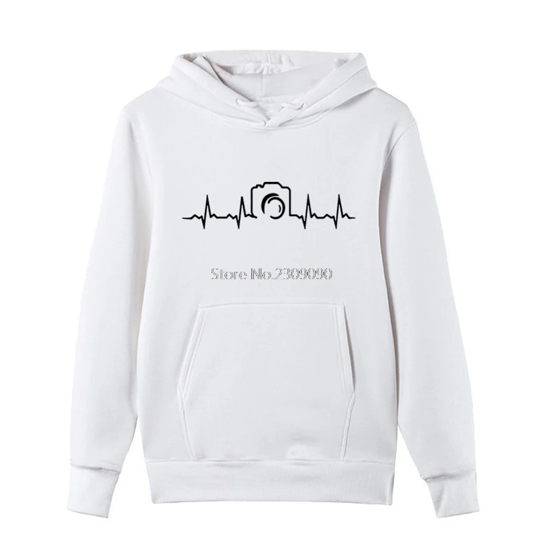 Heartbeat Of Camera Sweatshirts Men New Spring Autumn Fleece Cotton Fashion Photographer Hoodies Tops Harajuku Streetwear