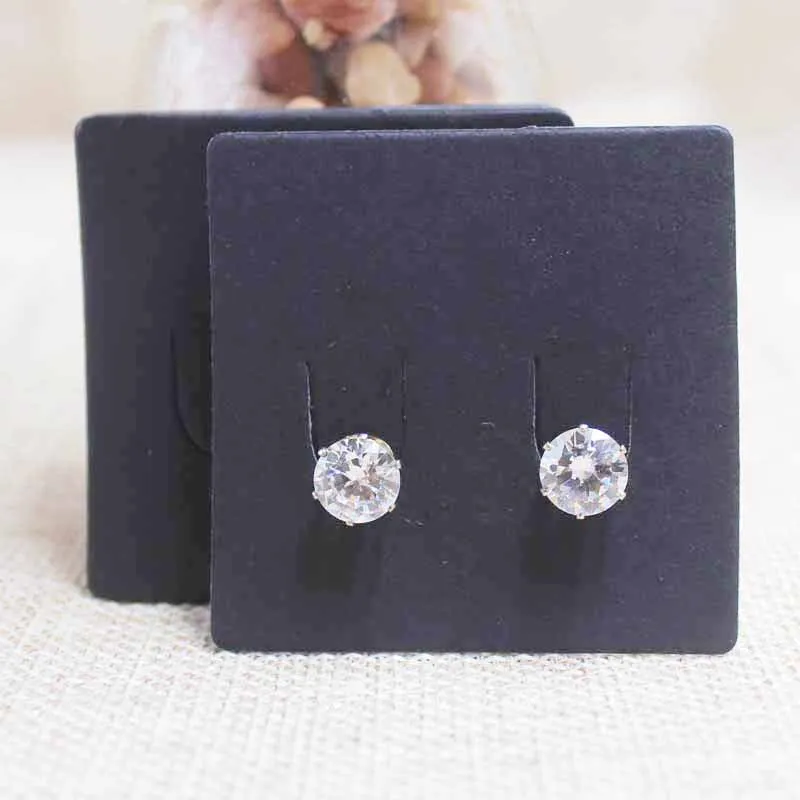 100 шт. сделай сам пустая/свисающая упаковочная карта для серьги крафт/черный