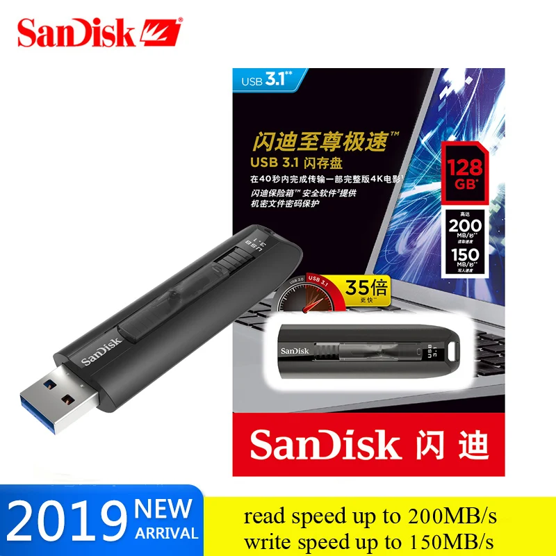 Двойной Флеш-накопитель SanDisk CZ800 Extreme 3,1 USB флэш-память Drive128GB 64Гб флэш-накопители флешка, переносной usb-накопитель U диск записи 150 МБ/с. для ТВ/PC/Автомобильный плеер