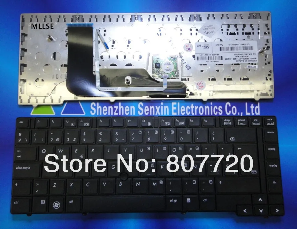 100% новая SP испанская клавиатура для HP 6450B 6455B 6440B 6445B с наклейкой point sticker 609839 071 613332
