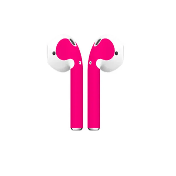Тонкая кожа Наклейка для Apple Airpods Air Pods наушники наклейка Наушники Аксессуары - Цвет: Rose Red