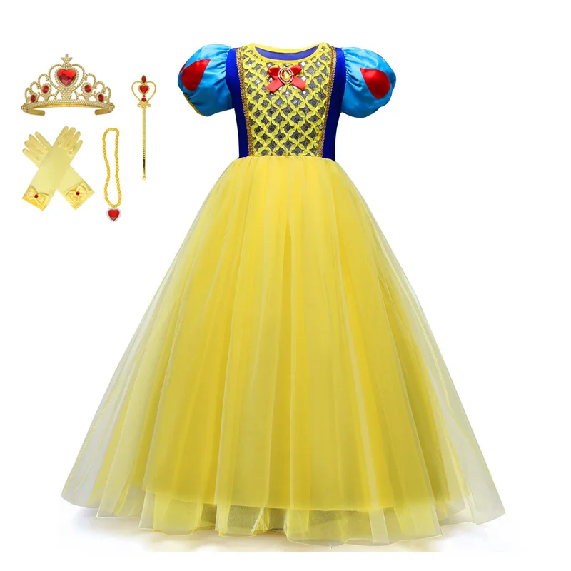 

Платья для девочек принцесса снег белое платье Детская Вечеринка Косплэй костюм Необычные Стадия фантазия одежда платье-пачка