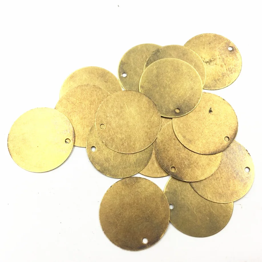 

10Pcs Bronze Tone Round Alloy Blank Stamping Tags Pendants Jewelry DIY Findings Charms 20mm(6/8")