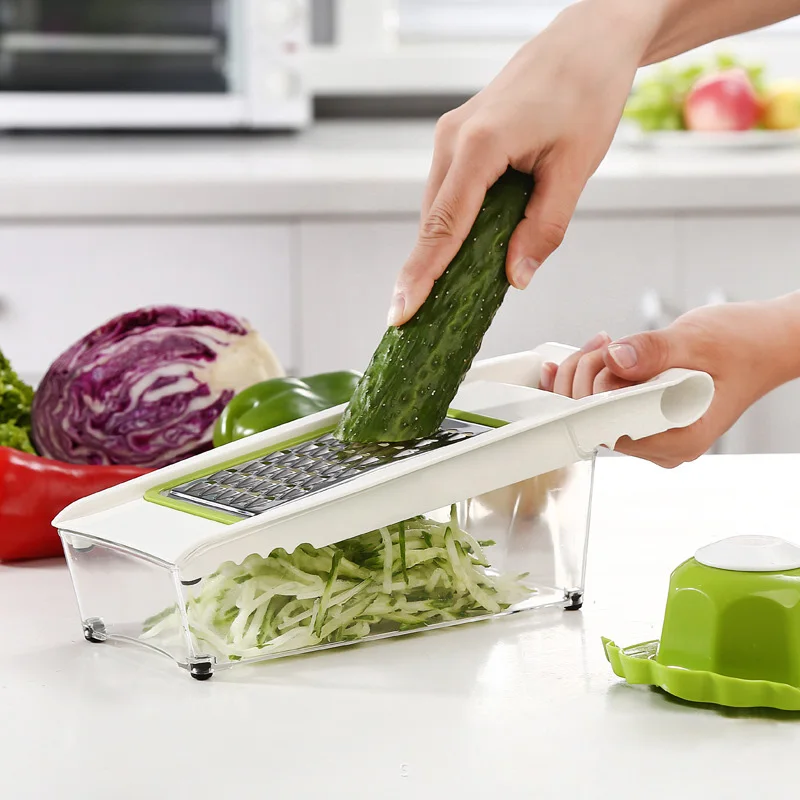 QuickDone многофункциональная мандолина Slicer овощи резак с 5 лезвиями для овощей