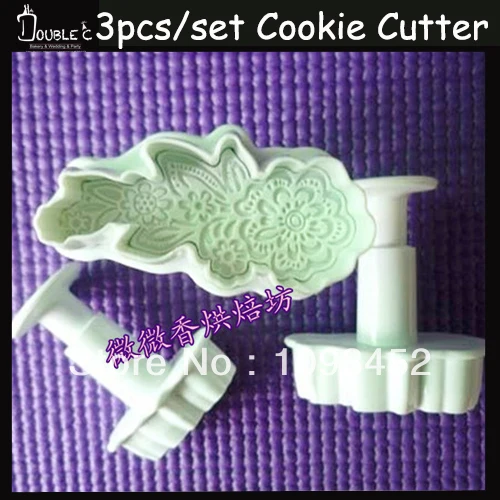 Кружева 3 шт помадка Sugarcraft плунжерный резак штамп глиняные Глины Торт Украшение
