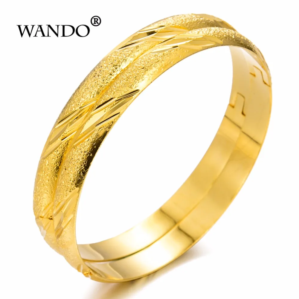 WANDO 2 шт/lot24kGold браслет для женщин Золотой Дубай Свадебный невесты Эфиопский