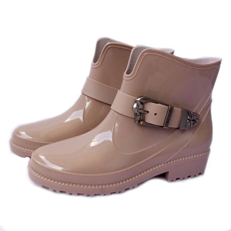 Feng Nong/Новый дизайн непромокаемые ботинки на плоской подошве женские резиновые