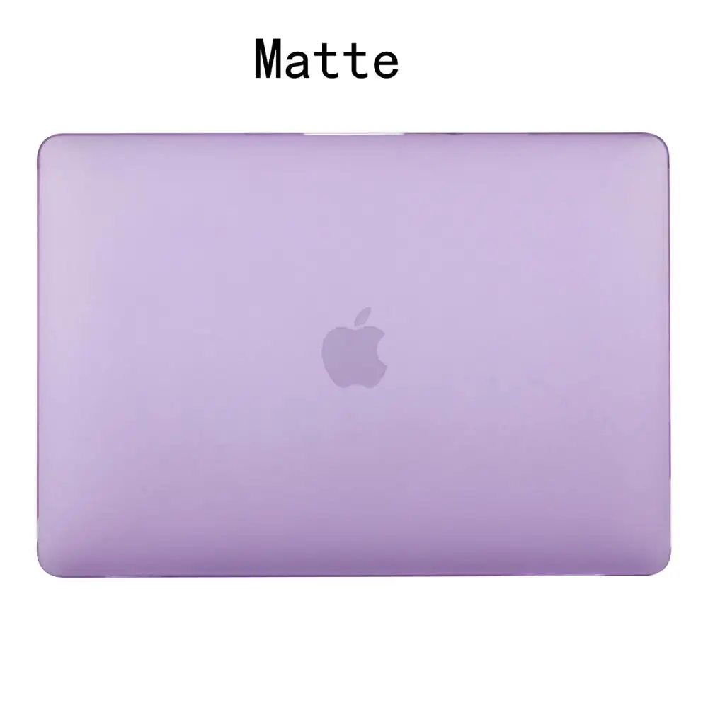 Matte Purple Матовый \ Кристальный чехол для Apple Macbook Air Pro retina 11 12 13 15 дюймов сумка для ноутбука, для нового Mac book Air Pro 13,3 чехол A1932 - Цвет: Matte Purple