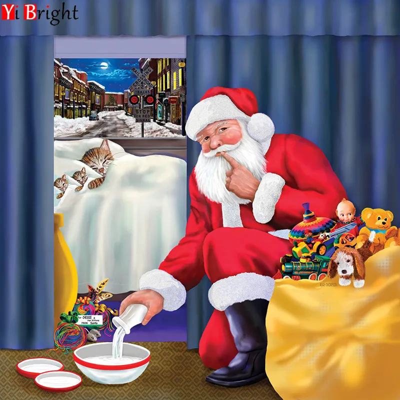 

5D DIY Diamond mosaic full Square diamond Santa Claus embroidery embroidered Cross Stitch Home decoration Gift XY1