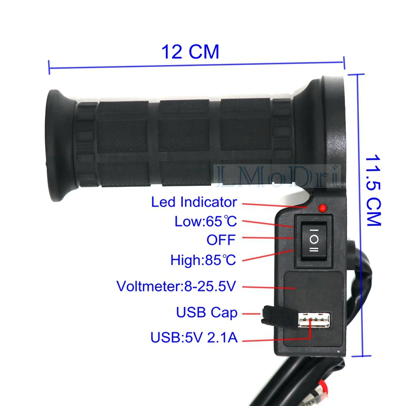 Многофункциональные ручки с подогревом для мотоциклов 7/8 &quotРуль электрическое