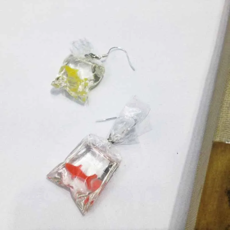 Японские и южнокорейские прозрачные каучуковые женские серьги с конфетами из