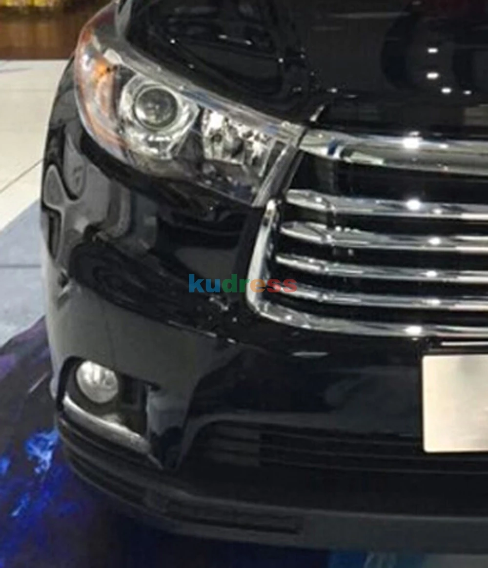 Для Toyota Highlander ABS Хром Передняя решетка центр Вокруг планки передний бампер Вокруг планки гоночные решетки планки 2 шт
