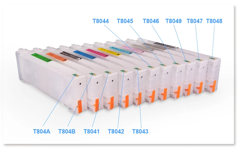 Новая версия 700 мл T8041-T8049 T804A T804B чернильный картридж чип для Epson SureColor P6000 P7000 P8000 P9000(11 цветов на выбор
