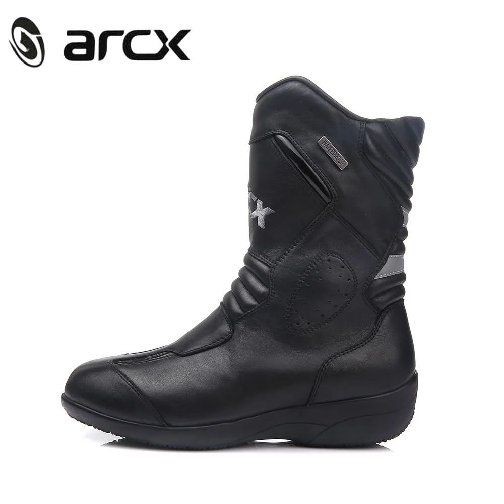 ARCX/женские мотоциклетные кожаные ботинки из натуральной коровьей кожи; водонепроницаемые ботинки в байкерском стиле; botas; ботинки для мотокросса; размеры 36-39