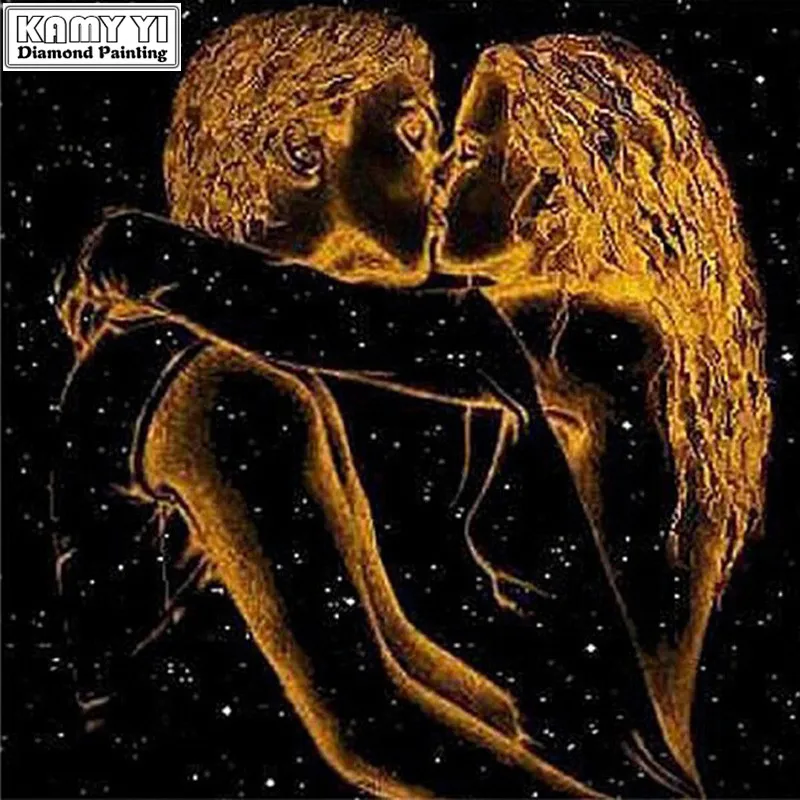 5d алмазная живопись сделай сам вышивка крестиком любовник поцелуй в ночное время