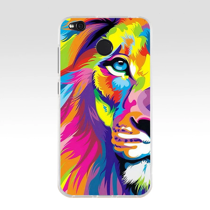 17 29 colorful Lion Tiger leopard Wolf TPU Soft Silicone Phone Case for Xiaomi Redmi 4X 4A 5A 6A 6 Note 5a pro mi a1 8 lite Cover - Color: 17