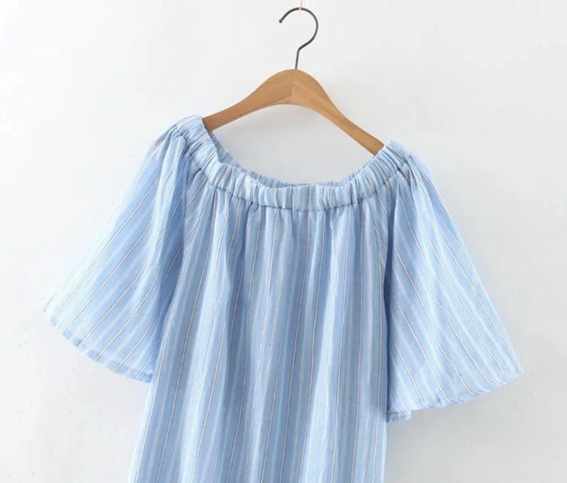 Женщины Лето Slash Шеи Печатных Причинно Мини-Платье 2016 Новый оборками Рукавом