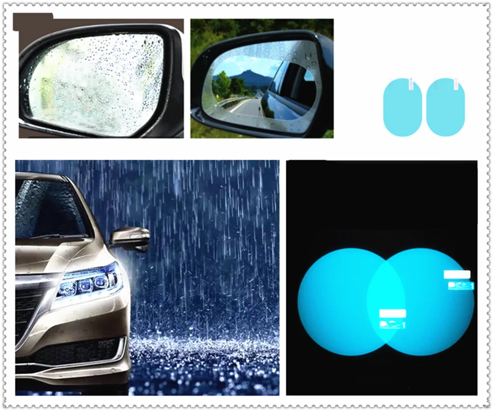 Автомобильное зеркало заднего вида дождевик HD полный экран Анти-туман нано