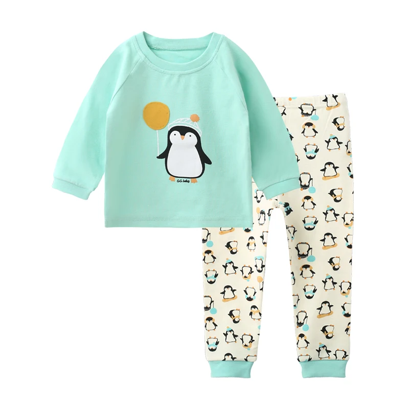 New Spring Long Sleeve Kid Tshirt Pants Set Baby Cotton Kids Boys Clothes Suit Girls Outfit Toddler Girl Children Suits | Детская одежда