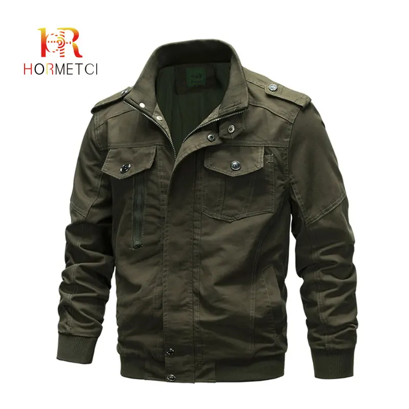 Мужская одежда HORMETCI 2019 зеленые мужские куртки хлопковые пальто с воротником