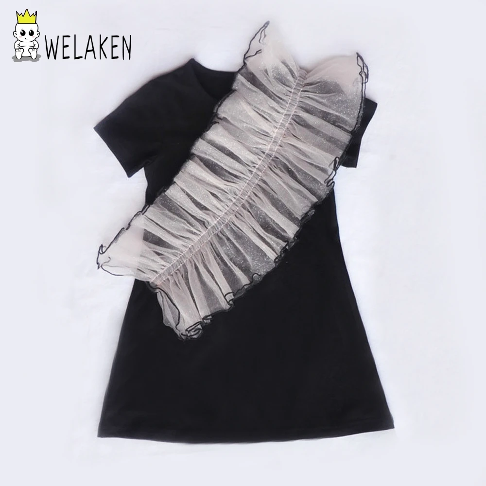 WeLaken/2019 новое модное стильное платье с оборками для маленьких девочек Сетчатое