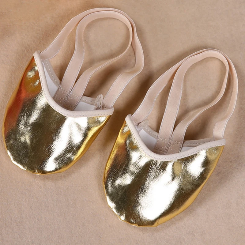Туфли для занятий фитнесом танцем на животе Dancewear Ballet Flats Dance Practice Shoes Pads Gold Half для женщин.