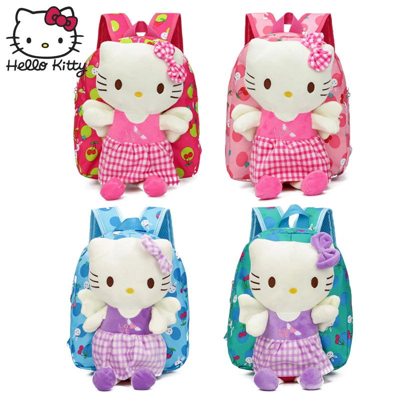 Ангел Хелло Китти Детский плюшевый рюкзак мультфильм милый ребенок мягкий мешок