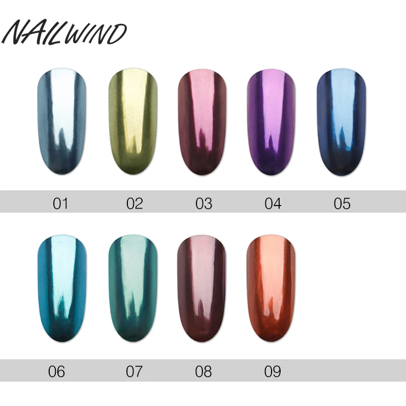 NAILWIND 1 коробка зеркало с раковиной блестящий акриловый лак Порошковые блестки