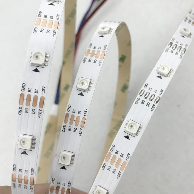 DC12V WS2815(WS2813 обновление) 5050 RGB светодиодный пиксель полосы, индивидуально адресуемых 30/60/144 светодиодный s/m; белая/черная печатная плата IP30 IP65 IP67