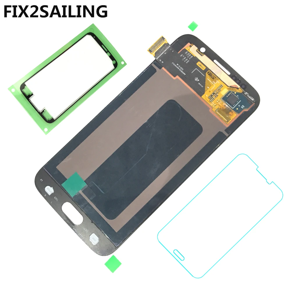 ЖК-дисплей для Samsung Galaxy S6 G920 G920F Дисплей Super AMOLED тестирование работы Сенсорный экран в сборе с закаленное Стекло