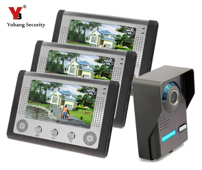 

Yobang Security- 7" Intercom Door Station with Door Bell Camera Door Phone Intercom System IR Camera Doorbell Kit for Apartment