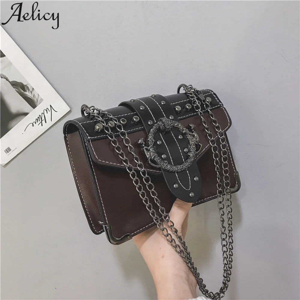 Aelicy модная дизайнерская сумка на плечо с заклепками и пуговицами, женская сумка-тоут, сумка для телефона, сумки-мессенджеры, женские вечерние клатчи