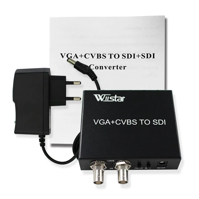 Конвертер Wiistar VGA AV в SDI адаптер с пультом дистанционного управления 1080P|cvbs to sdi|vga