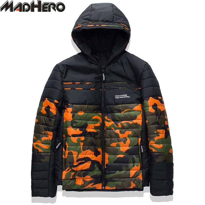 MADHERO камуфляжная куртка Для мужчин хорошее качество с капюшоном толстые