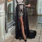 Модные однослойные тюлевые нарукавники на заказ длиной до пола черная Мягкая сетчатая юбка-пачка вечернее платье съемные нарукавники
