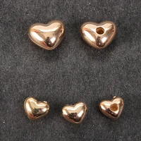 acrylic heart shape abs golden beads for jewelry making half hole headbands supplies diy hair accessories beading 11mm16mm