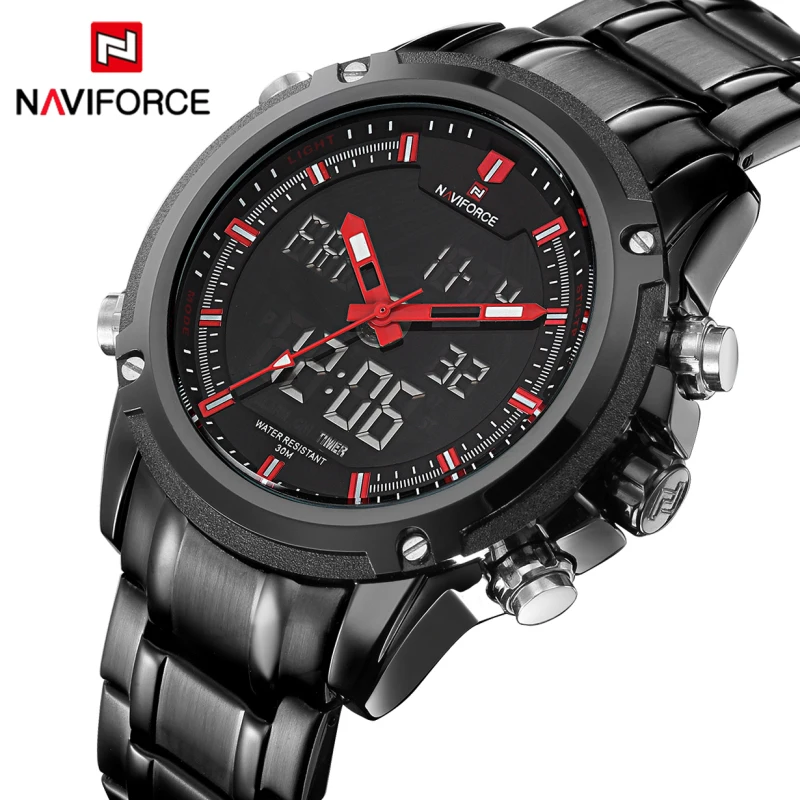 Часы NAVIFORCE мужские водонепроницаемые спортивные армейские кварцевые аналоговые