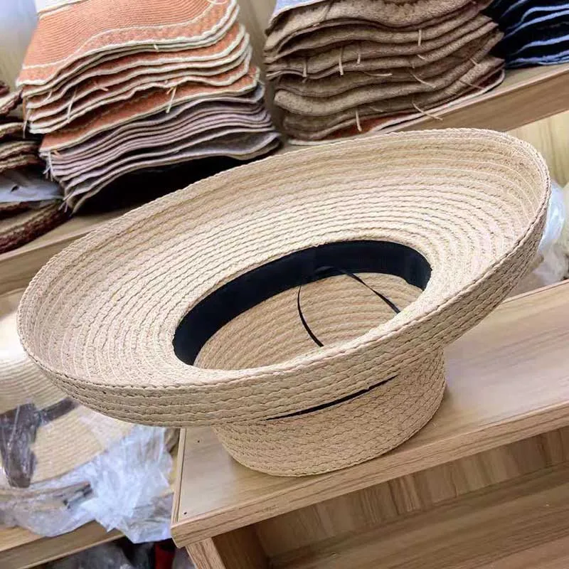 2019 элегантная вязаная крючком шляпа рафия Летняя женская пляжная лента бант
