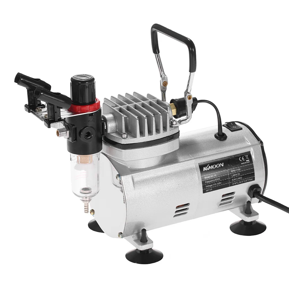KKmoon Новый профессиональный 3 набор аэрографа с воздушным компрессором двойного
