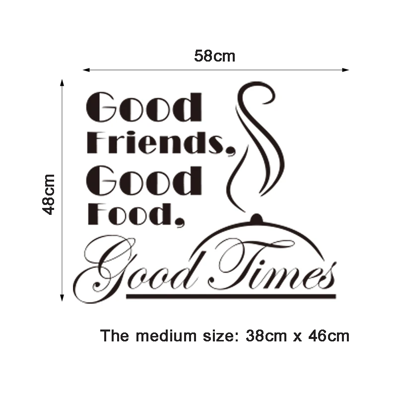 

Stickers Good Friends Good Food Good Times Vinyl Wall Art Decal Kitchen Home Decor Poster English Quote House Decoration