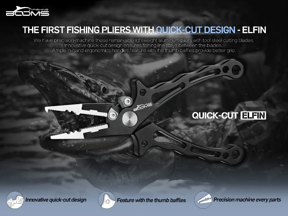 Booms Fishing X07 алюминиевые рыболовные плоскогубцы рыболовные лески резаки разъемное кольцо рыболовные инструменты с оболочкой и шнурком