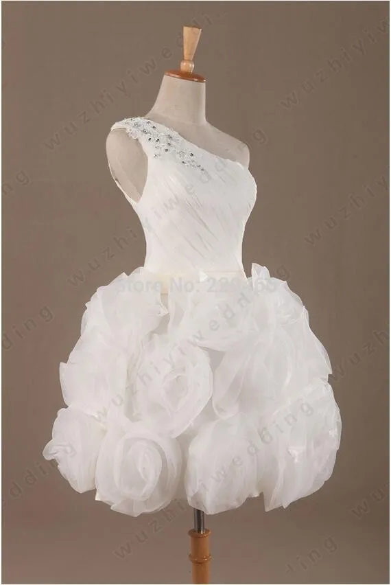 Одно Плечо Органзы босоножки Назад Кружева Бисером Аппликации Ручной Цветы