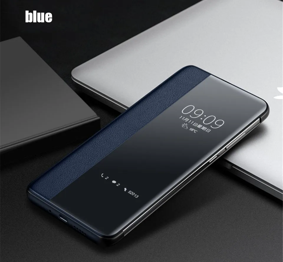 Blue Роскошный умный чехол для телефона huawei p30 pro p20 lite mate 20 lite pro откидная крышка защитный чехол для huawei p30 Pro p20 lite чехол - Цвет: Blue