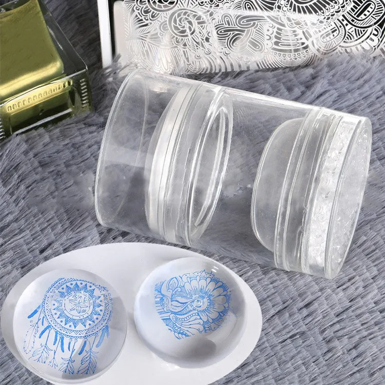 1 шт прозрачный желе Зефир силиконовый гвоздь штамп запасная головка Замена 2,8 3,5 3,9 см с коробкой для ногтей штампы - Цвет: 36148-1