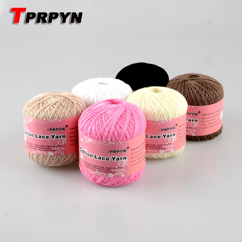 TPRPYN 1 шт. = 50 г кроше хлопчатобумажная пряжа 2 слоя средняя тонкая 0 8 мм кружевная