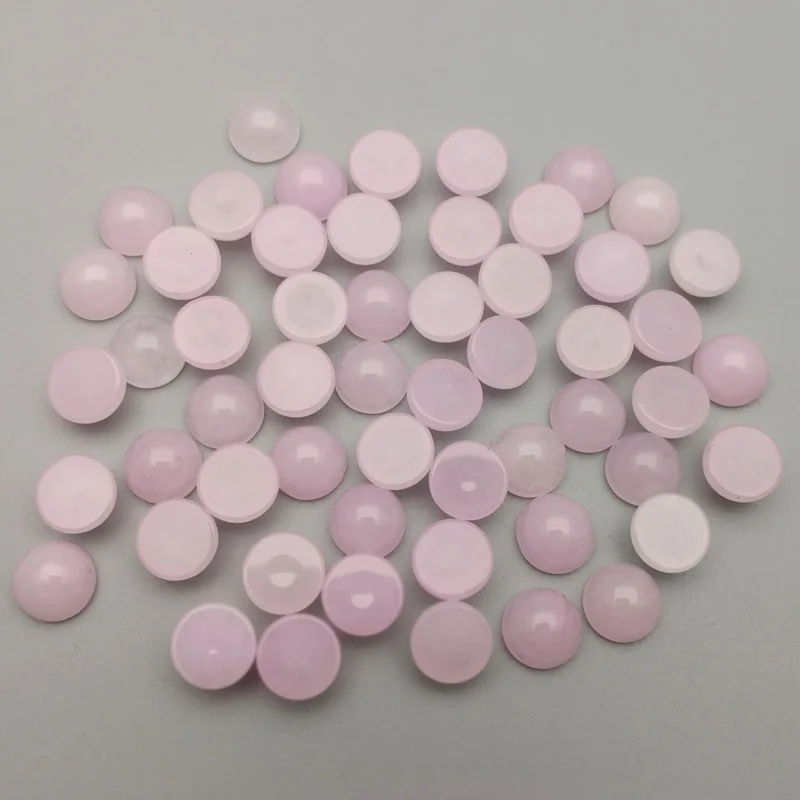 Модные Розовые каменные бусины 8 мм шармы круглые кабошоны без отверстия для