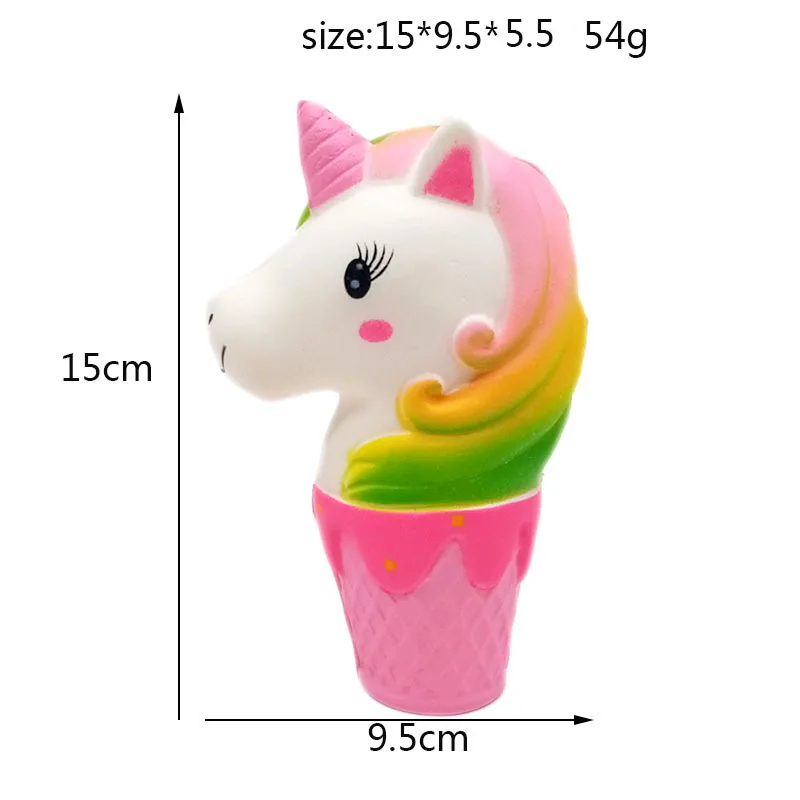 Jumbo Kawaii мягкие Мультяшные галактические чашки Единорог сжимает мороженое большой PU мягкие медленно поднимающиеся Ароматические сжимаемые игрушки антистресс - Цвет: 15cm height -d