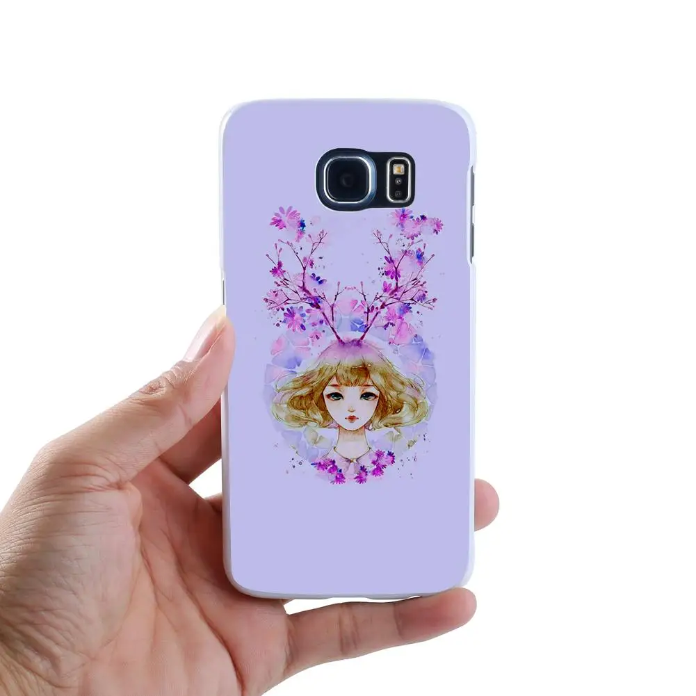 Antler Girl Pattern Protective Case Cover for Samsung Galaxy Note 4 5 S7 S8 | Мобильные телефоны и аксессуары