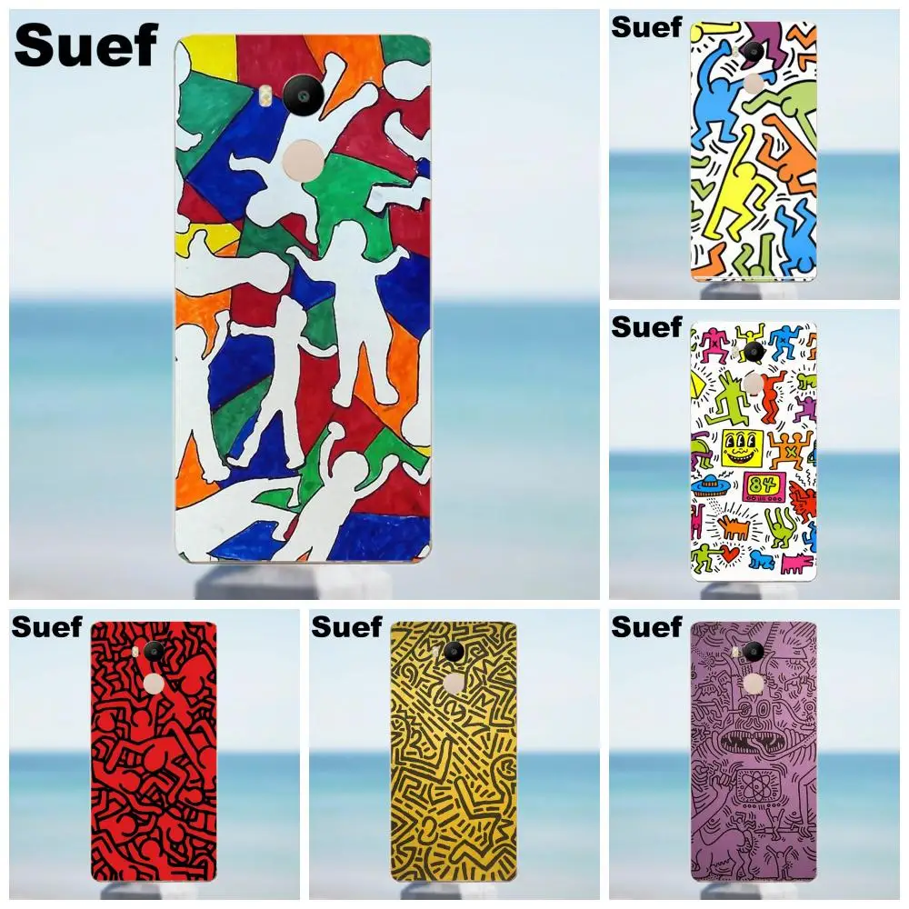 Suef Funny Keith Haring Works для Xiaomi Redmi 4 3 3S Pro Mi3 Mi4 Mi4i Mi4C Mi5 Mi5S Mi Max Note 2 мягкая защитная пленка
